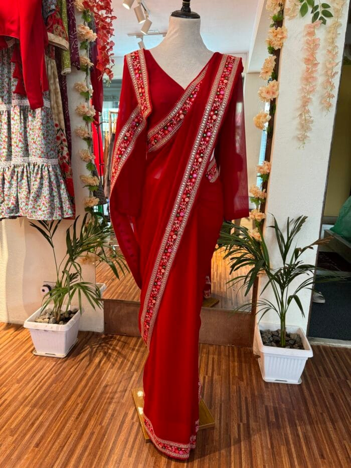 Red Sari Set - Image 2