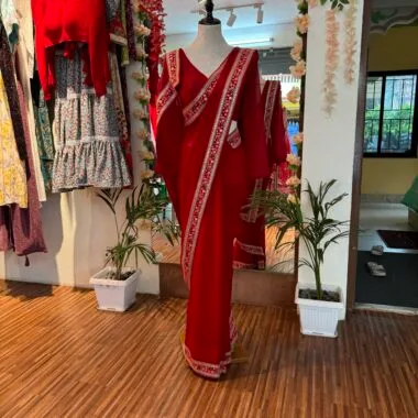 Red Sari Set