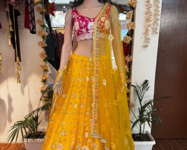 Bridal Mehendi Lehenga embroidered design – Sublime Attire Creation